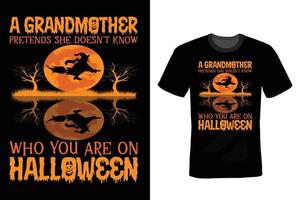 halloween t-shirtontwerp, vintage, typografie vector