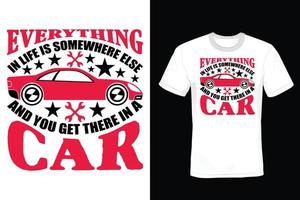 auto t-shirt ontwerp, vintage, typografie vector