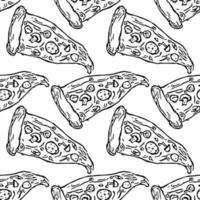naadloze pizza patroon vector
