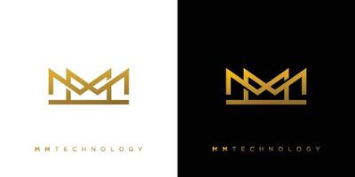 modern en elegant letter mm initialen logo-ontwerp vector
