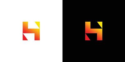 modern en uniek letter h eerste logo-ontwerp vector