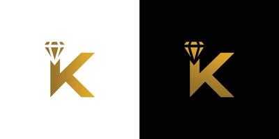 King Ruby-logo-ontwerp met initiaal k is modern en luxueus vector