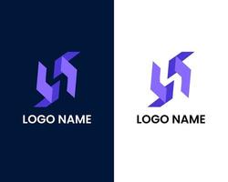 letter s en h modern logo ontwerpsjabloon vector