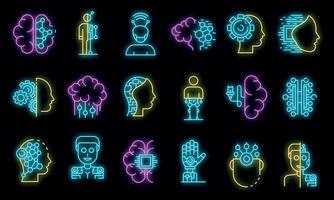 humanoïde pictogrammen instellen vector neon