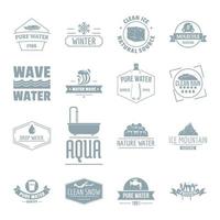 water logo iconen set, eenvoudige stijl vector