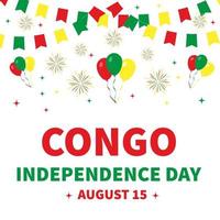 Congo Onafhankelijkheidsdag belettering typografie poster. nationale feestdag vieren op 15 augustus. gemakkelijk te bewerken vectorsjabloon voor banner, flyer, sticker, wenskaart, briefkaart vector