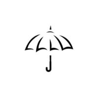 paraplu symbool pictogram ontwerp geïsoleerd op een witte achtergrond. symbool voor regenbescherming. ui pictogram vector