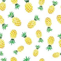 leuke zomer naadloze patroon met hand getrokken ananas op witte achtergrond. textiel, stoffenprint, behang, inpakpapier, briefpapier, scrapbooking, productpakketontwerp. feestelijke achtergrond. vector