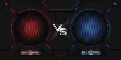 versus gevechtsgevechten realistische 3D-banner met rood en blauw neonlicht vector