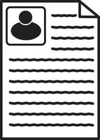 pictogram hervatten. contractdocument symbool. hervatten zakelijke teken. vector