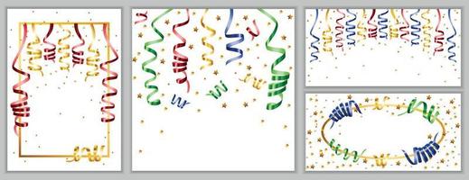 serpentine spoel lint banner set, realistische stijl vector