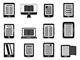 moderne ebook iconen set, eenvoudige stijl vector