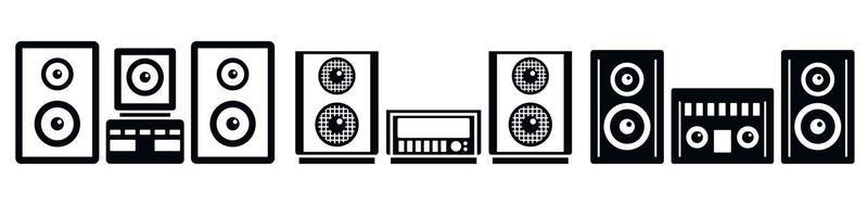 home stereo systeem iconen set, eenvoudige stijl vector