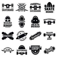 skateboard logo set, eenvoudige stijl vector