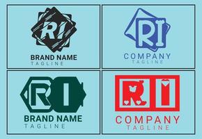 ri brief logo, sticker en pictogram ontwerpsjabloon vector