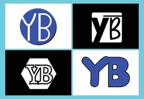 yb letter logo, sticker en pictogram ontwerpsjabloon vector