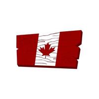 Canadese vectorvlag. vectorillustratie. houten bord met Canadese vlag vector