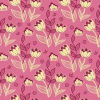 beige bloemenpatroon in mooie stijl op roze achtergrond. abstracte vectorillustratie. vector ontwerp illustratie. mooi behang. zomer achtergrond.