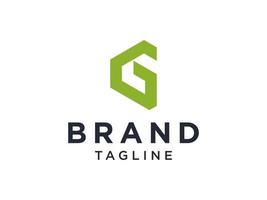 eerste letter g-logo. groen vierkant afgeronde vorm geïsoleerd op een witte achtergrond. bruikbaar voor bedrijfs- en merklogo's. platte vector logo ontwerpsjabloon element