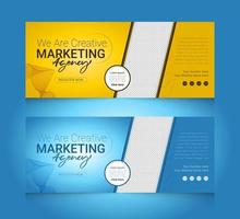 digitale marketingbureau zakelijke horizontale banner sjabloon set vector