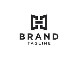 eenvoudig eerste letter h-logo. zwarte vorm geometrische stijl geïsoleerd op een witte achtergrond. bruikbaar voor bedrijfs- en merklogo's. platte vector logo-ontwerpsjabloon sjabloon.