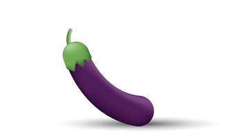 unieke 3D-rendering aubergine ontwerp pictogram geïsoleerd op vector