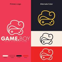 eenvoudige minimalistische joystick-gamepad met cool haar gaming-logo-ontwerp vector