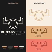 eenvoudig minimalistisch schild buffelkop logo-ontwerp vector
