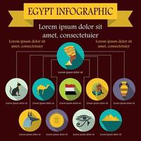 egypte infographic elementen, vlakke stijl vector
