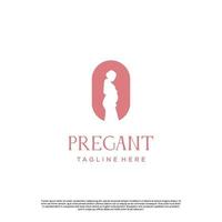 eenvoudig minimalistisch zwanger logo-ontwerp modern concept vector