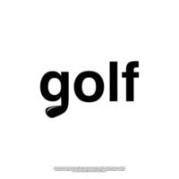 golf typografie logo ontwerp op geïsoleerde achtergrond, alfabet, zwart-wit, monogram, pictogrammalplaatje vector