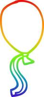 regenbooggradiënt lijntekening cartoon ballon met touwtje vector