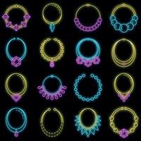 ketting sieraden icon set vector neon