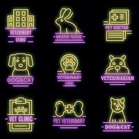 dierenarts logo set vector neon