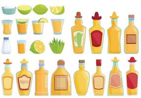 tequila pictogrammen instellen cartoon vector. mexicaanse alcohol vector