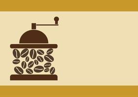 bewerkbare handmatige molen koffie vector illustratie tekst achtergrond, kan worden gebruikt voor café reclame