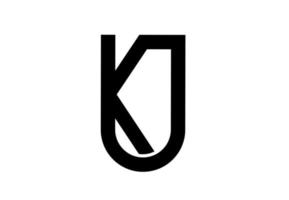 kj jk kj beginletter logo geïsoleerd op een witte achtergrond vector