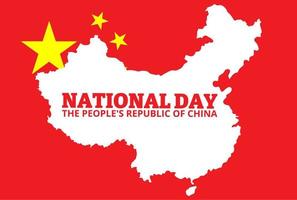 nationale dag van de Volksrepubliek China banner met kaartvlag vector