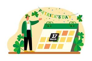 st. patrick dag illustratie concept. vlakke afbeelding geïsoleerd op een witte achtergrond vector