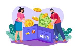 nft portemonnee illustratie concept vector