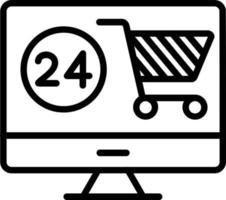 online winkelen vector lijn icoon