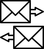 uitwisseling mails vector lijn icoon