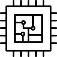 processor vector lijn icoon