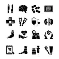 medische pictogrammen, gezondheidszorg vector, ziekenhuis collectie set. vector