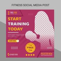 fitness gym social media postsjabloon vector