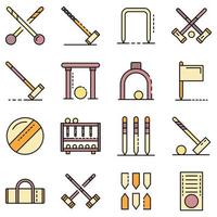 croquet pictogrammen instellen vector plat