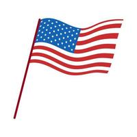 vector usa vlag. Amerikaanse vlag waait in de wind. Amerikaanse onafhankelijkheidsdag.
