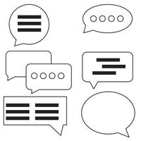 toespraak icon set vector collectie chat, op witte achtergrond