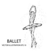 silhouet ballerina meisje danser abstracte illustratie van veelhoek driehoek model laag poly ontwerp, eps 10 vector. vector