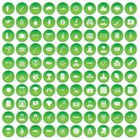 100 antiterrorismepictogrammen instellen groene cirkel vector
